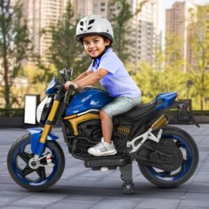 12V Kids Electric Motorcycle Bike with Training Wheels, Music & LED Lights – Ducati Style Ride-On Battery Bike for Boys & Girls Age 2–10