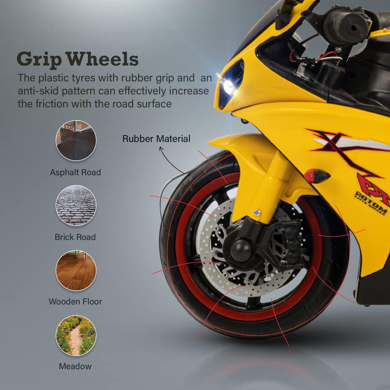 White Bike for Kids – 6V Battery, Sturdy Design, Max Load 35 KG - Image 4