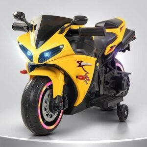 White Bike for Kids – 6V Battery, Sturdy Design, Max Load 35 KG