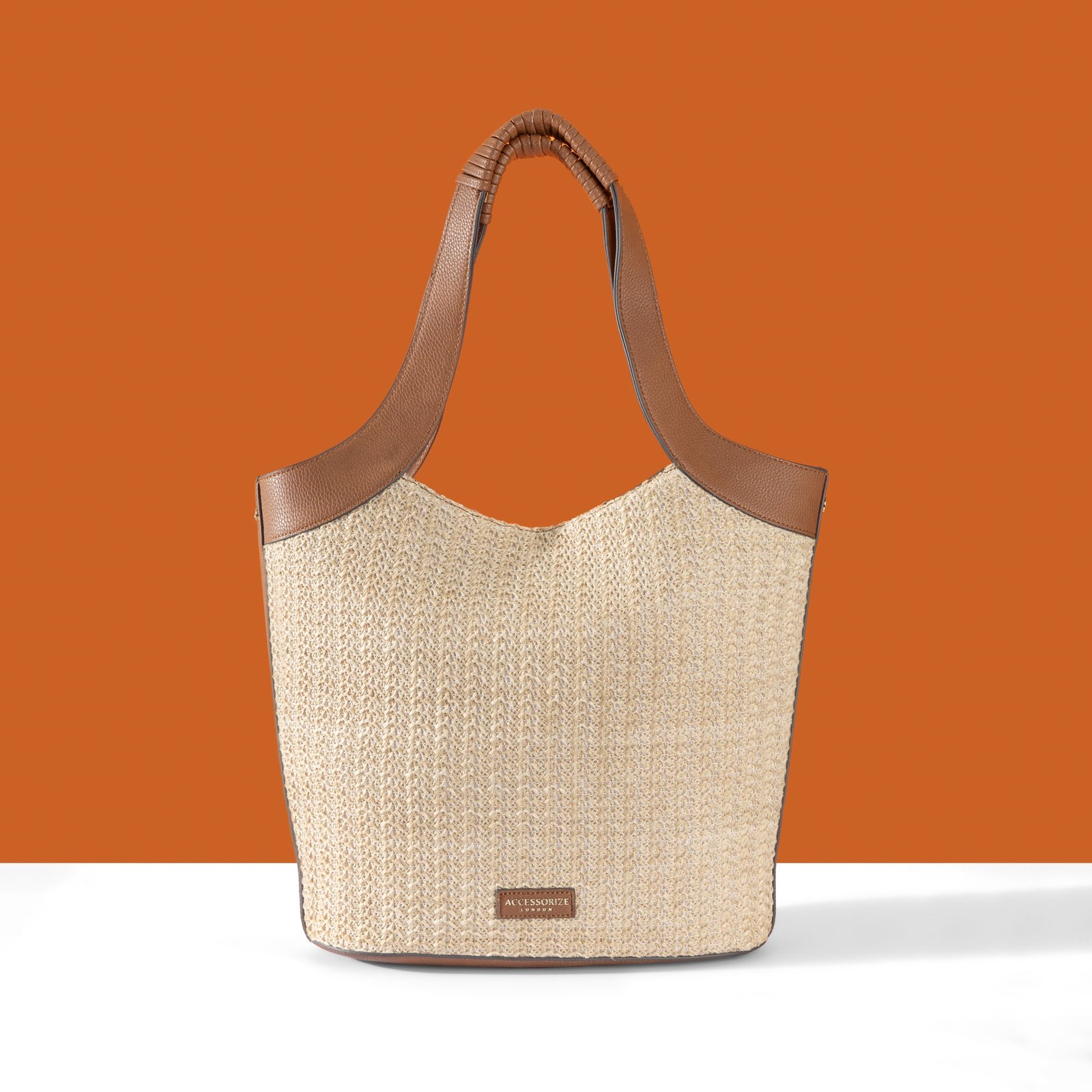 Accessorize London Women's Brown Woven Shoulder Bag – Stylish Everyday Handbag