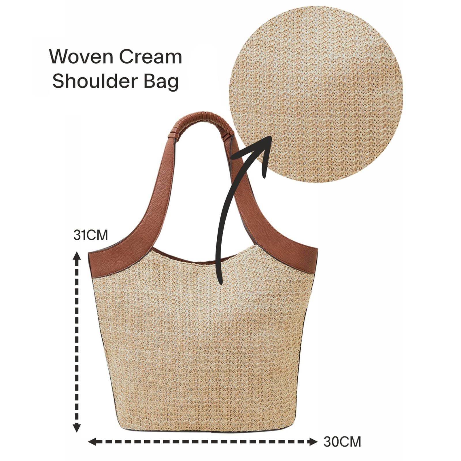 Accessorize London Women's Brown Woven Shoulder Bag – Stylish Everyday Handbag - Image 6