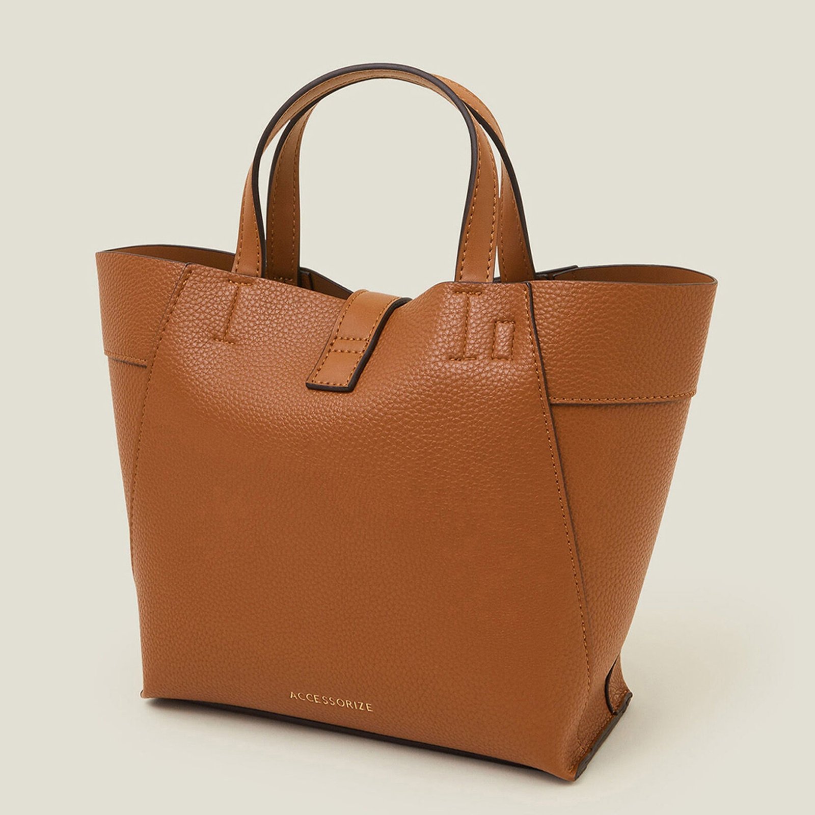 Accessorize London Women's Tan Handheld Bag - Image 3