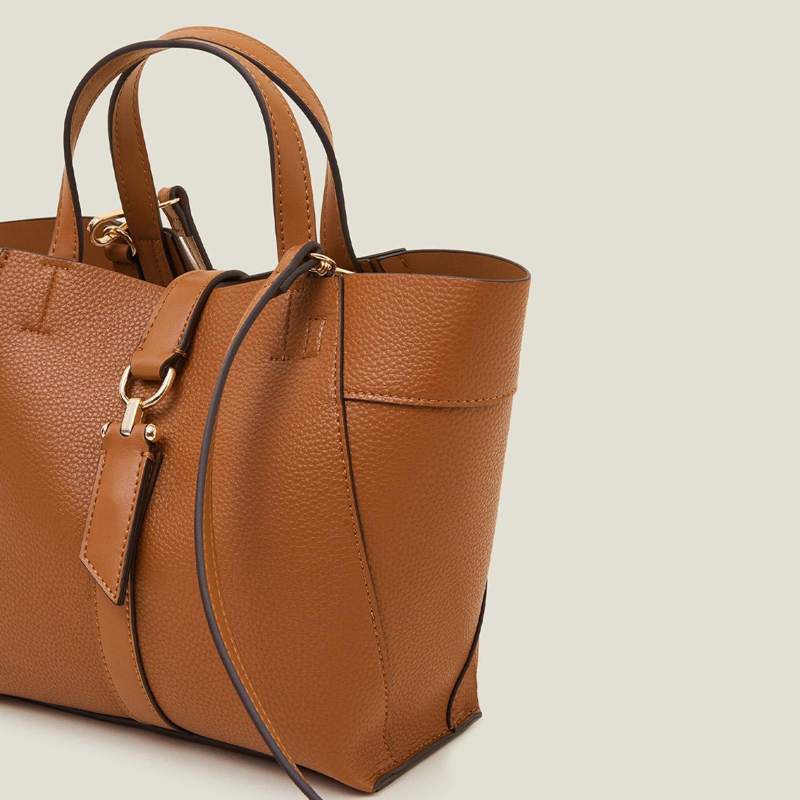 Accessorize London Women's Tan Handheld Bag - Image 2