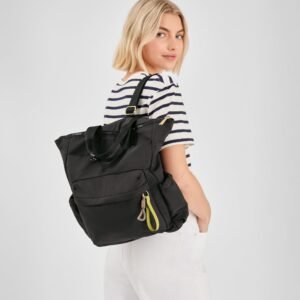 Nylon Top Handle Backpack for Women – Stylish Lightweight Everyday Bag