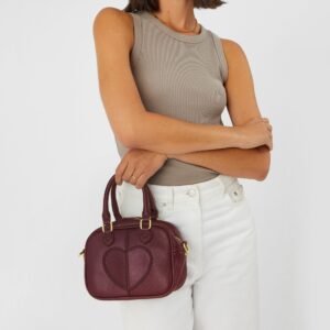 Maroon Heart Patch Handheld Sling – Cute, Trendy & Easy to Carry