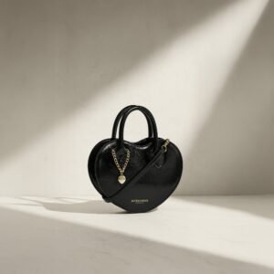 Black Patent Heart Handheld Sling