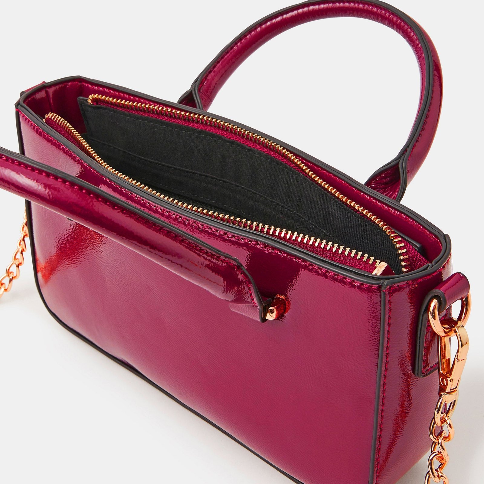 Red Patent Sling Bag for Women – Glossy Finish, Compact & Stylish Crossbody - Image 4