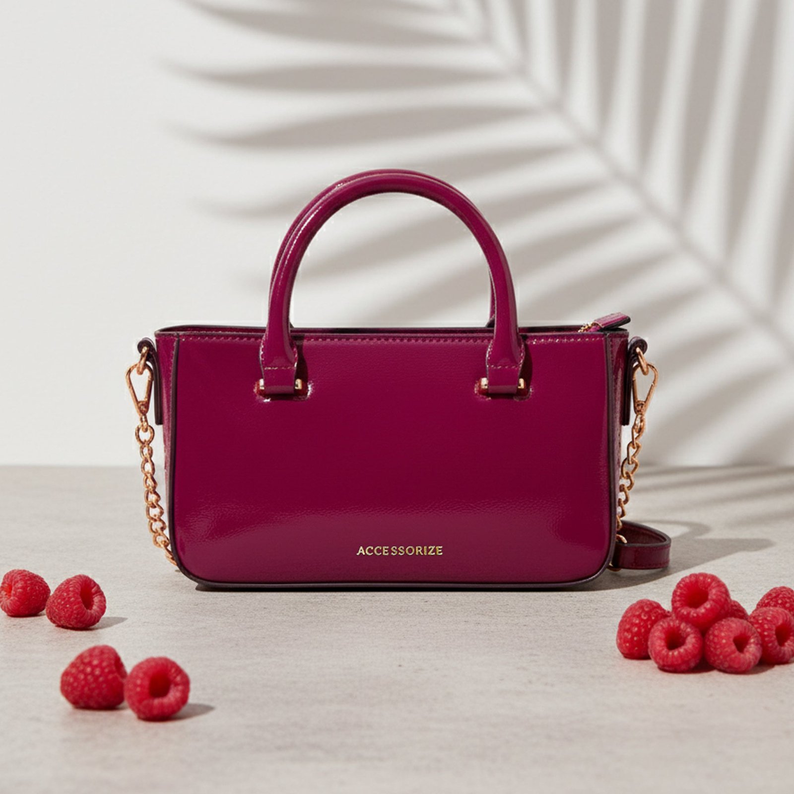 Red Patent Sling Bag for Women – Glossy Finish, Compact & Stylish Crossbody