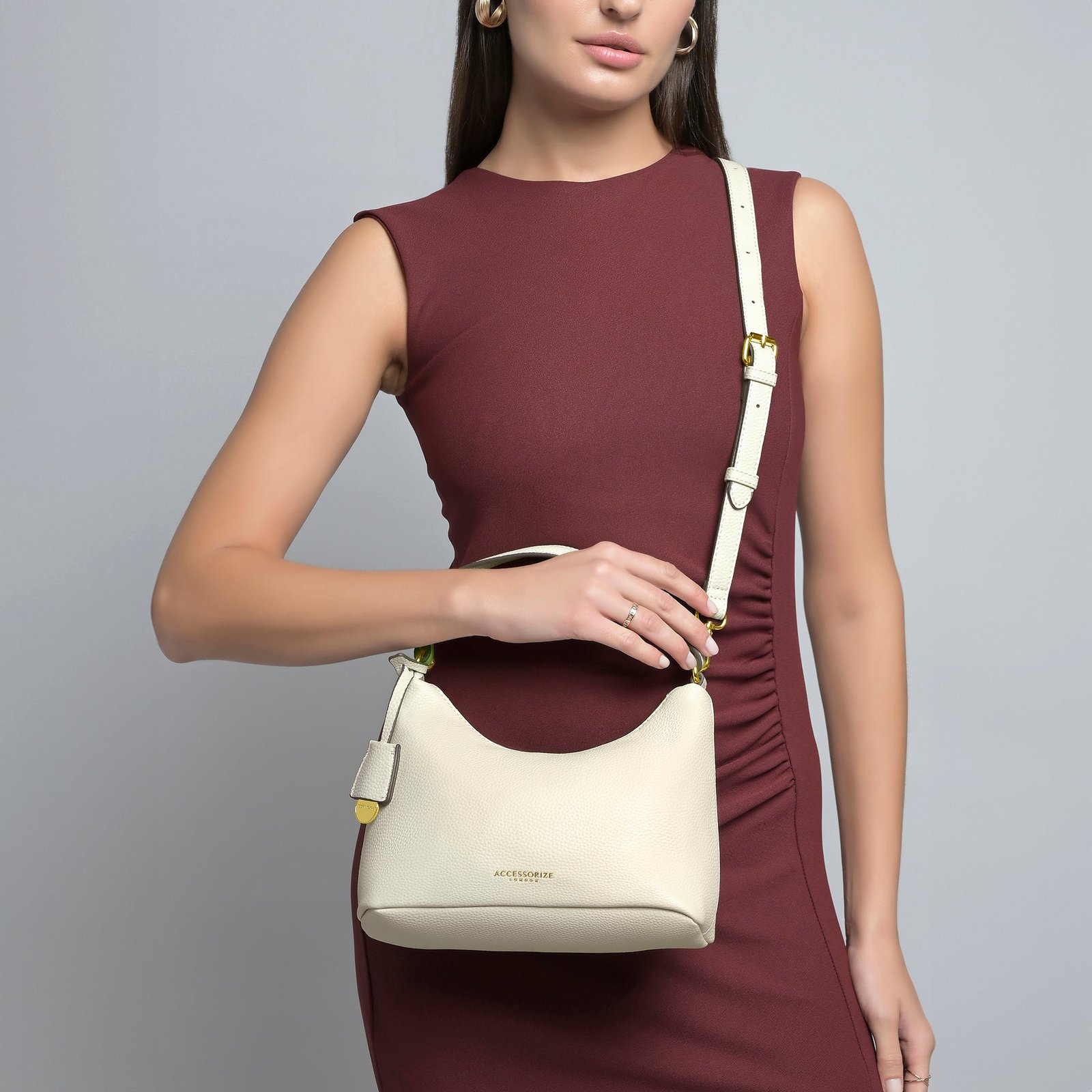 Accessorize London Women's Cream Dual Tone Satchel – Elegant Handbag for Work & Everyday Use - Image 7