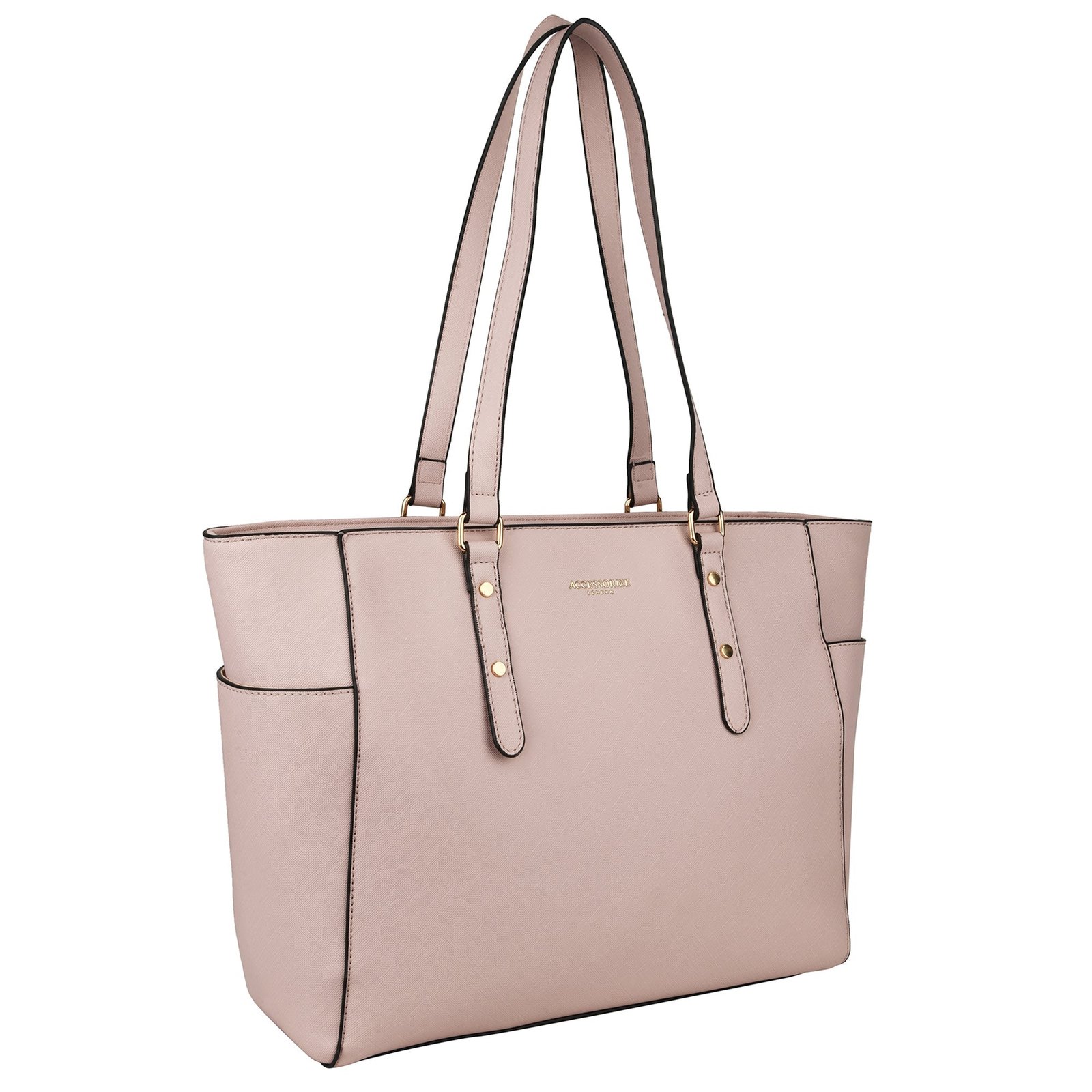 Accessorize London Women's Faux Leather Pink Venus Laptop Winged Tote Bag – Stylish Work & Everyday Handbag - Image 7