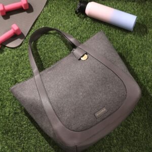 Grey Soft Scoop Handheld Bag for Women – Elegant Compact Handbag
