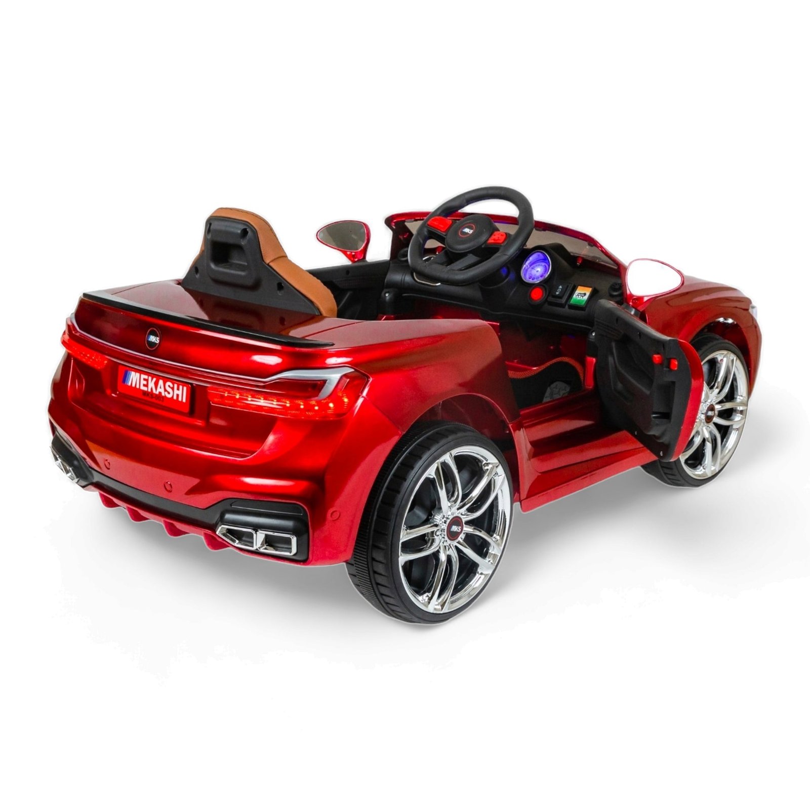 MEKASHI Electric Car for Kids – 12V Battery, Remote Control, Metallic Red (ISI Mark) Remote, 12V Battery, 3 Speed, LED Lights, Music, Bluetooth, 1 to 11 Years, Swing Function, Long Wheelbase, ISI Mark, Metallic Red - Image 4
