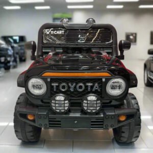 Toyota Black Ultimate Kids Ride-On Jeep – 12V Battery Powered Adventure Car with Music, LED Lights, Remote Control & Safety Belt